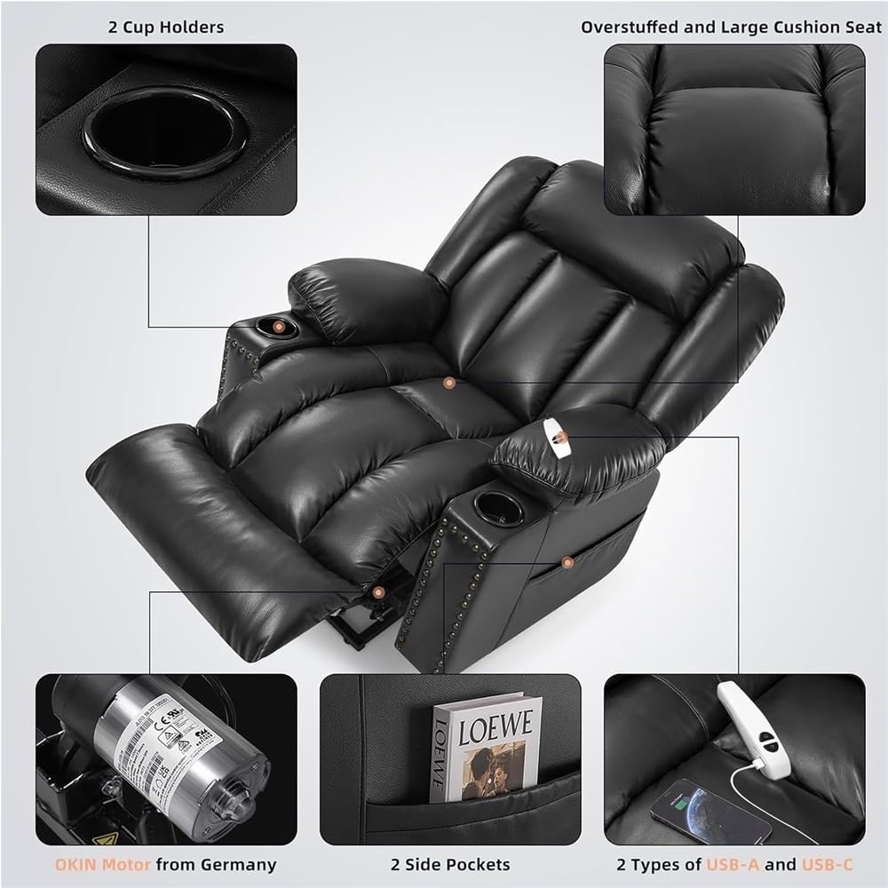 UOPYNE compact lift recliner, designed for petite users, heated massage, 3-position electric adjustment.