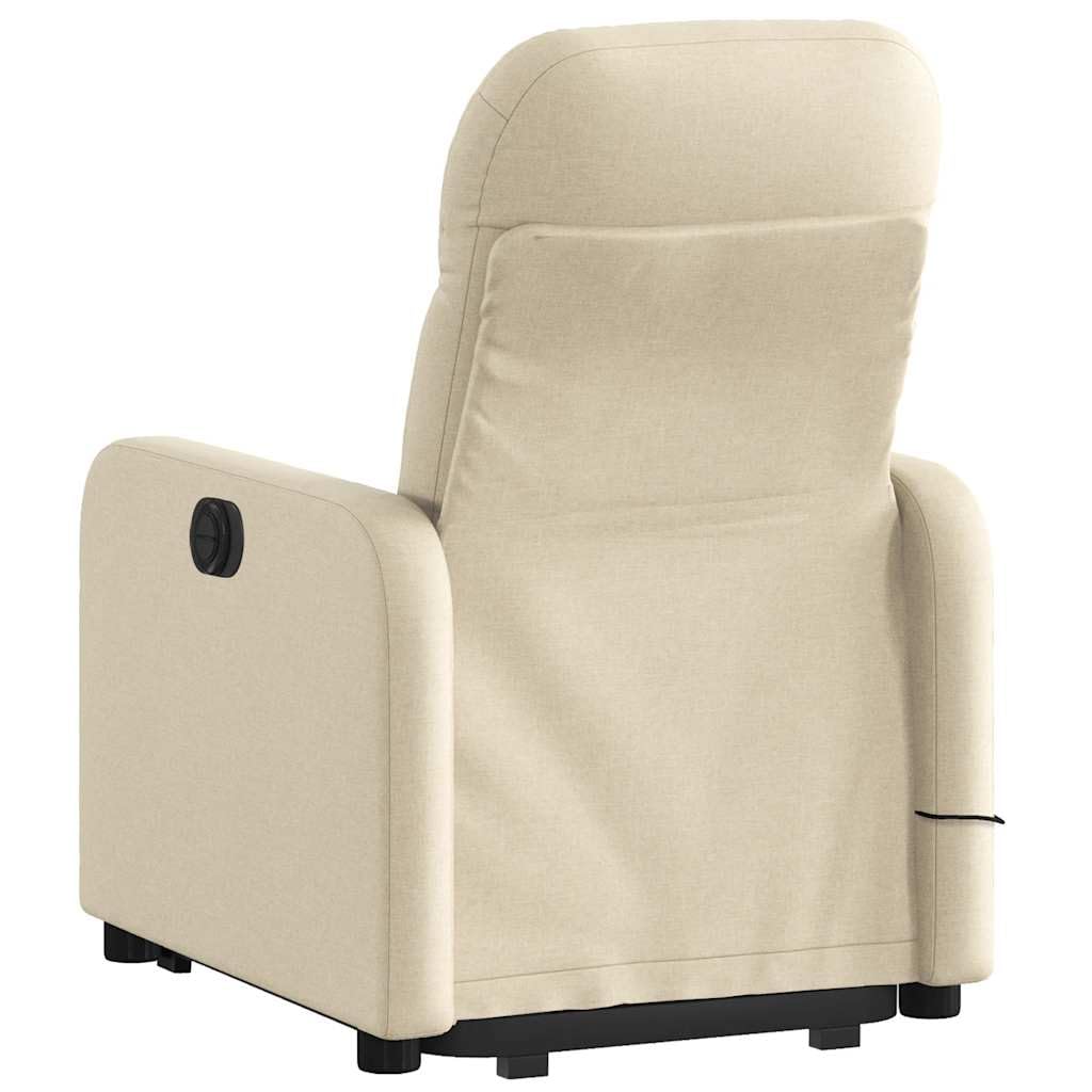 vidaXL electric stand-up massage recliner, fabric wingback chair with modern design.