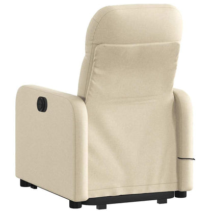 vidaXL electric stand-up massage recliner, fabric wingback chair with modern design.