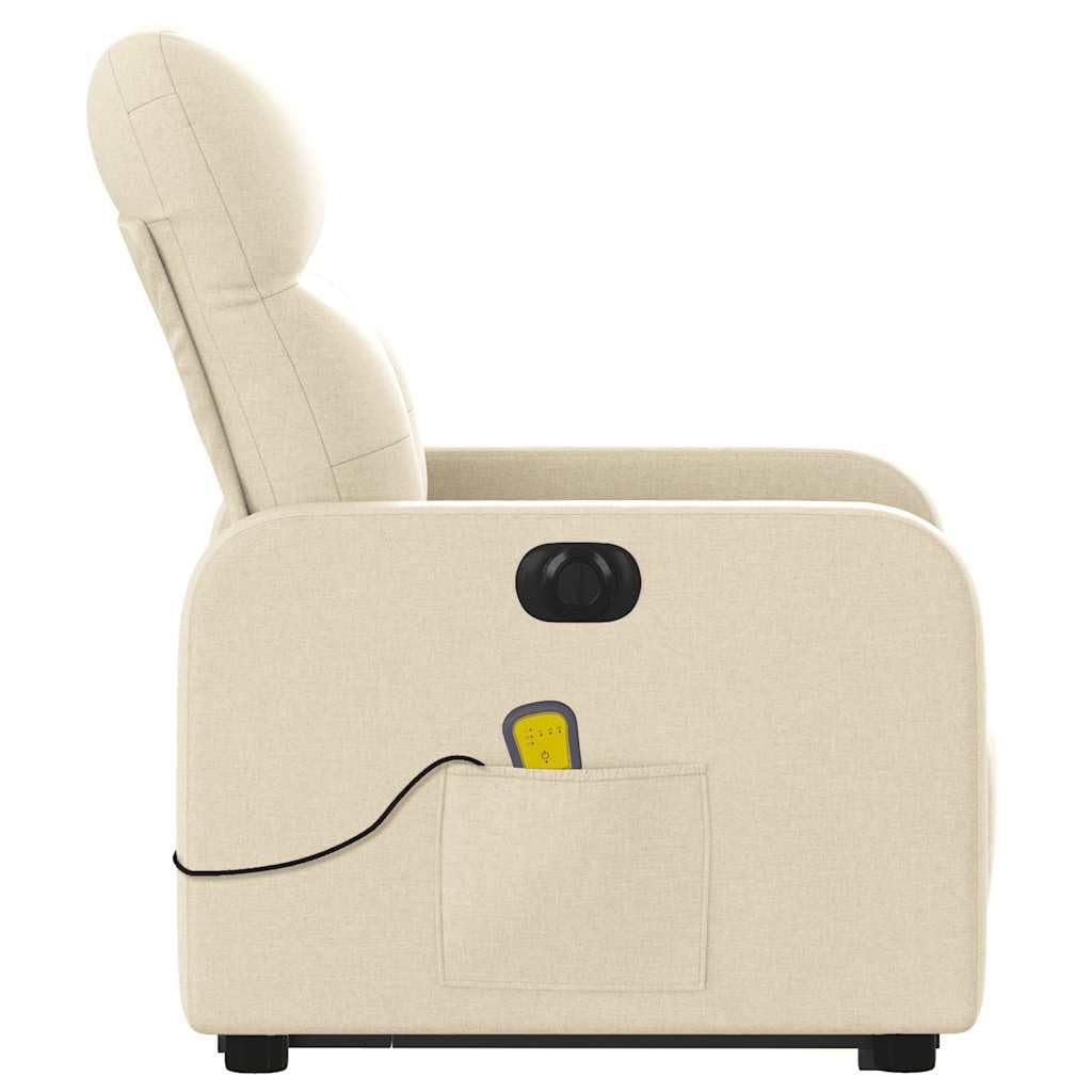 vidaXL electric stand-up massage recliner, fabric wingback chair with modern design.