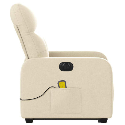 vidaXL electric stand-up massage recliner, fabric wingback chair with modern design.
