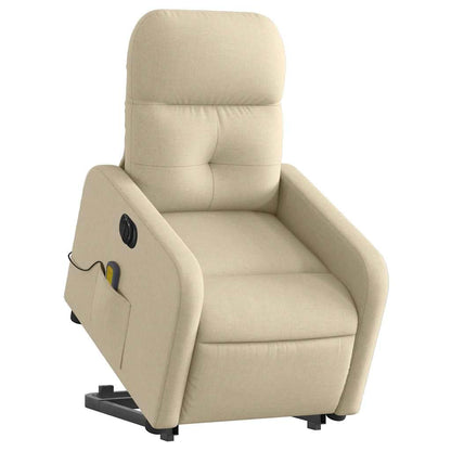 vidaXL electric stand-up massage recliner, fabric wingback chair with modern design.