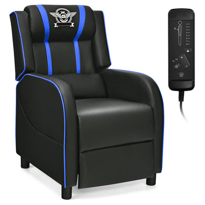 Giantex gaming massage recliner chair, racing style lounge sofa with footrest & remote control.