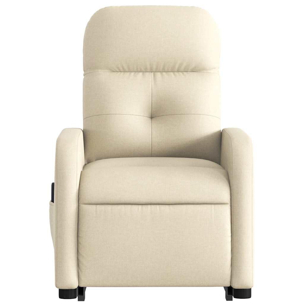 vidaXL electric stand-up massage recliner, fabric wingback chair with modern design.