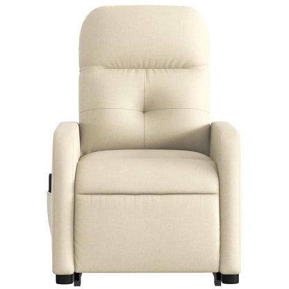 vidaXL electric stand-up massage recliner, fabric wingback chair with modern design.