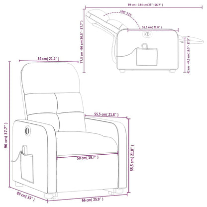 vidaXL electric stand-up massage recliner, fabric wingback chair with modern design.