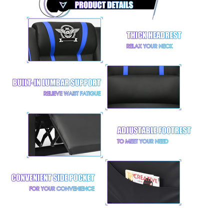 Giantex gaming massage recliner chair, racing style lounge sofa with footrest & remote control.