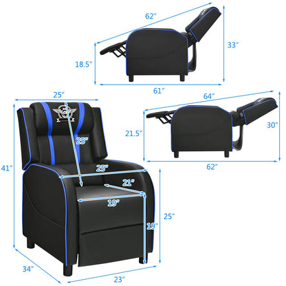 Giantex gaming massage recliner chair, racing style lounge sofa with footrest & remote control.