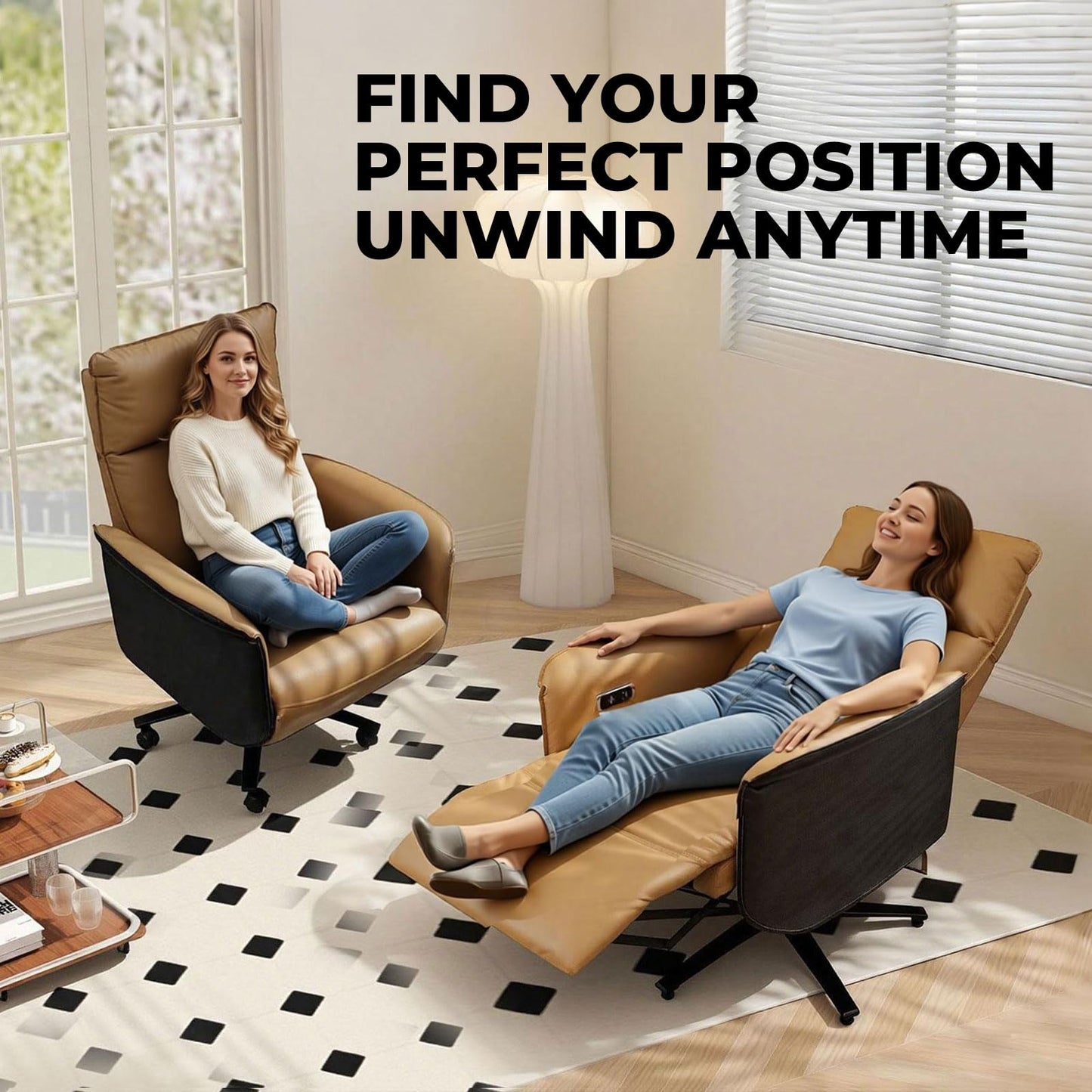 Liftsync big & tall executive recliner chair, electric tilt 90–155°, swivel base, USB port.