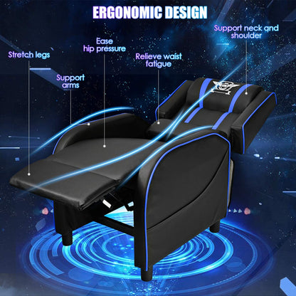 Giantex gaming massage recliner chair, racing style lounge sofa with footrest & remote control.