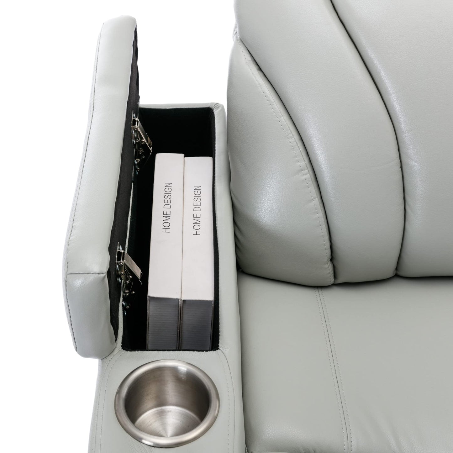 Merax leather electric recliner, home theater seating with cup holders & multimedia armrest.