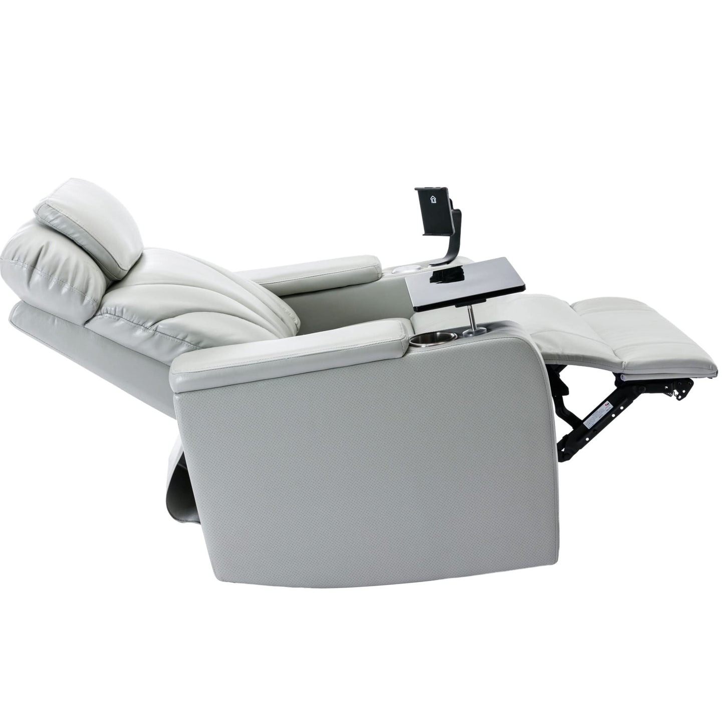 Merax leather electric recliner, home theater seating with cup holders & multimedia armrest.