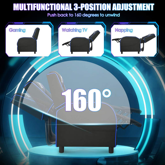 Giantex gaming massage recliner chair, racing style lounge sofa with footrest & remote control.