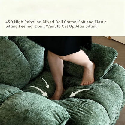 Ultra-soft plush electric recliner chair, overstuffed comfort design, adjustable positions.