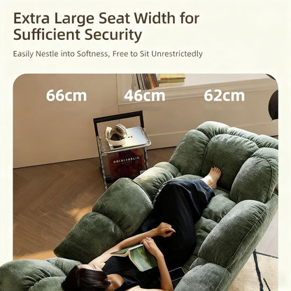 Ultra-soft plush electric recliner chair, overstuffed comfort design, adjustable positions.