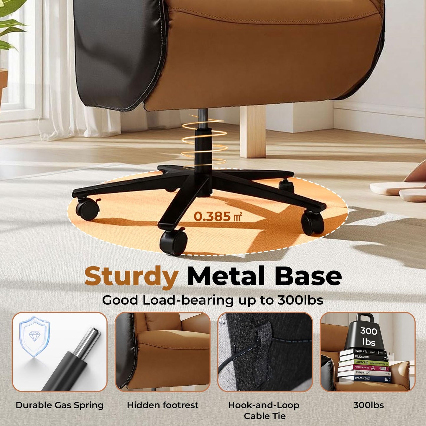 Liftsync big & tall executive recliner chair, electric tilt 90–155°, swivel base, USB port.