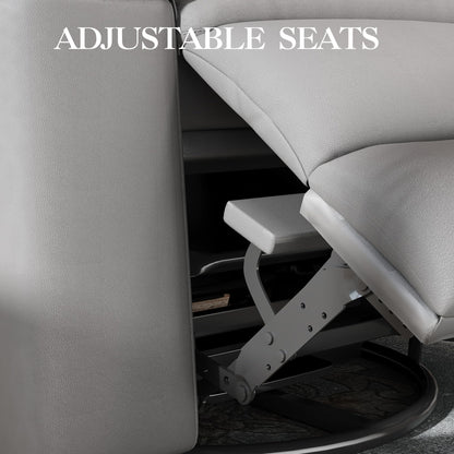 Takywep PU leather electric rocker recliner, 270° swivel, massage function, side pocket storage.